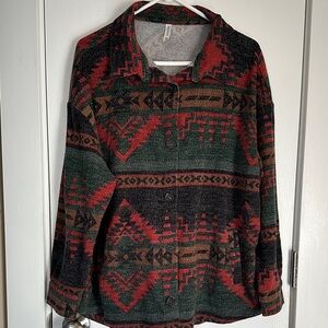 Zenana Outfitters Multicolor Southwest Aztec Shacket
